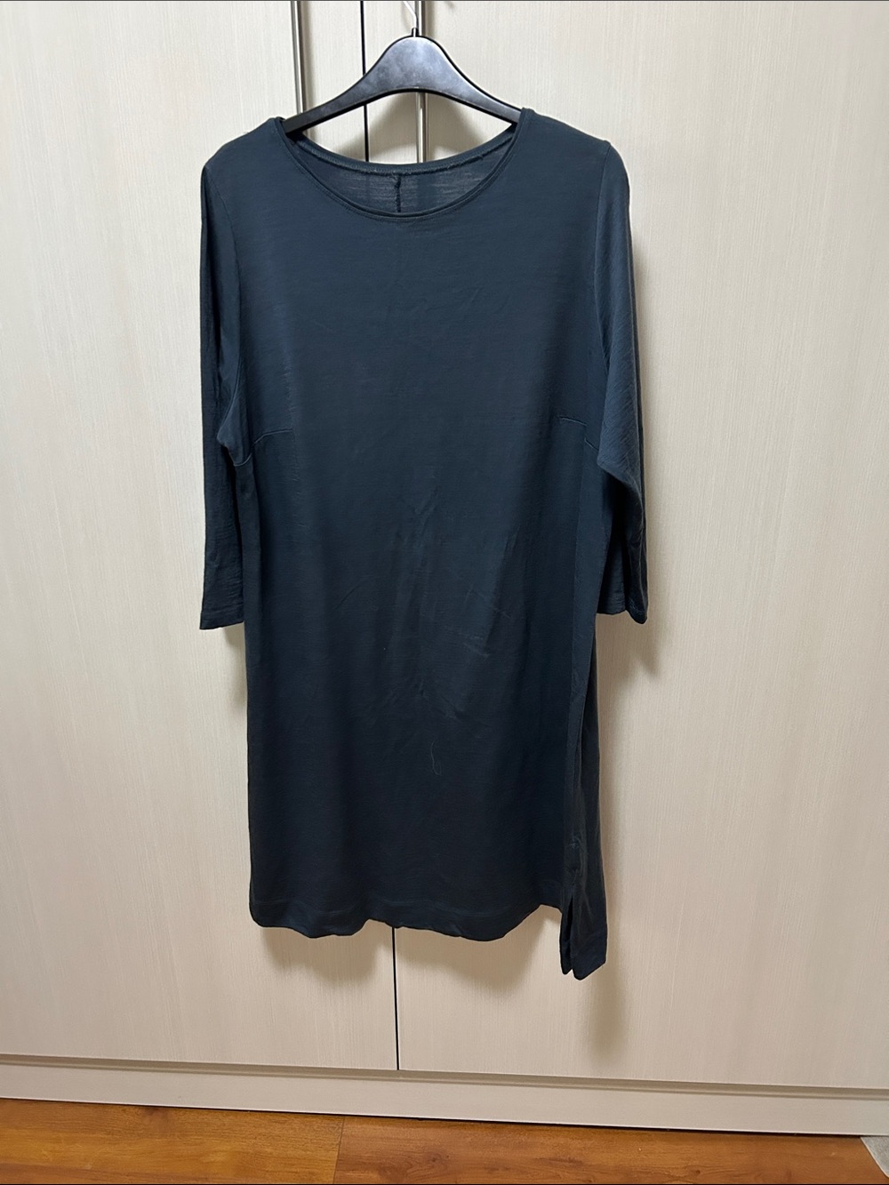 Men's Black Long Sleeve Casual Shirt Dress